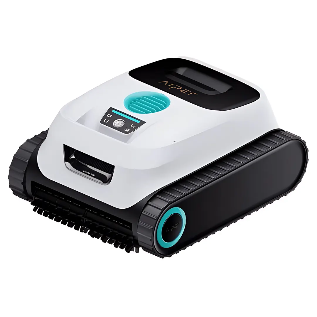 Γωνιακή άποψη ασύρματου ρομπότ πισίνας Aiper Scuba N1600 σε λειτουργία καθαρισμού