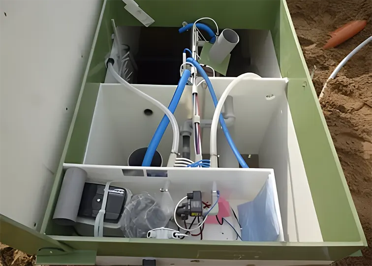 Εσωτερικός μηχανισμός βιολογικού καθαρισμού λυμάτων από την Κουρτέσης Water Spa Center