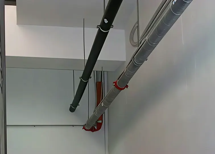 Εγκατάσταση σωληνώσεων πυρόσβεσης σε κτίριο από την Κουρτέσης Water Spa Center